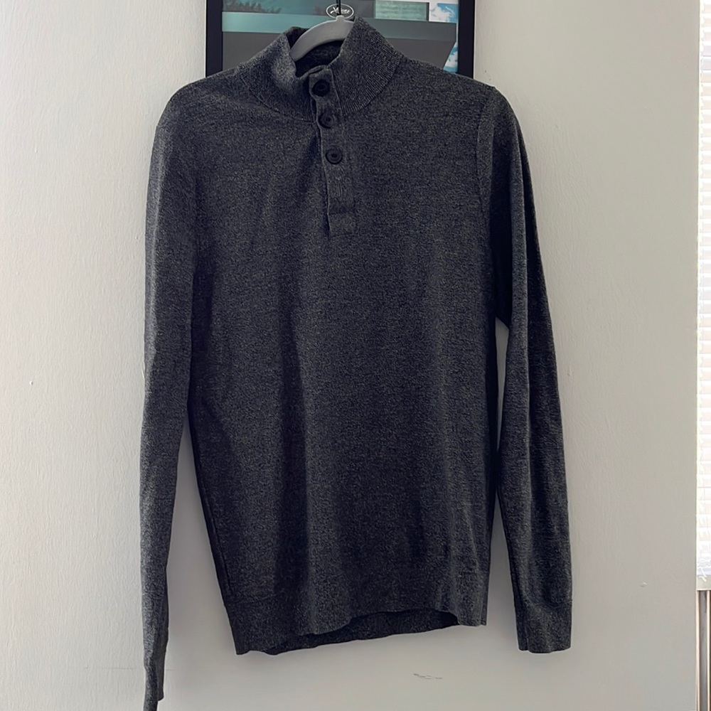 Red Ale by Alesbury Riverside Button Mockneck Sweater